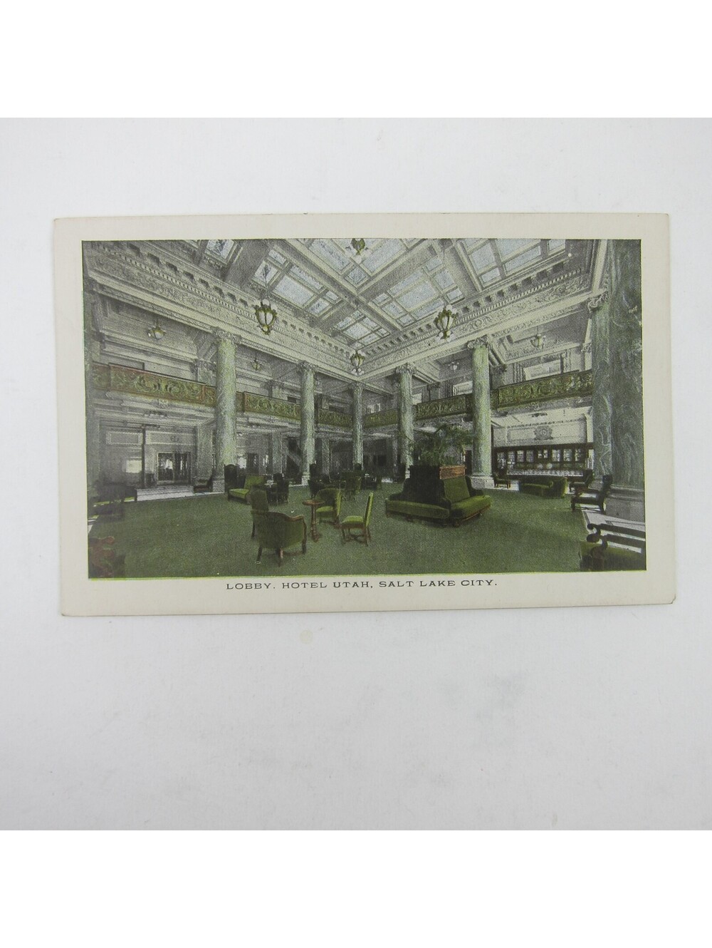 Postcard Hotel Utah Lobby Salt Lake City Utah Antique Unposted